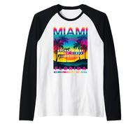 I Really Love Miami Florida, Miami Loves Me Diseño Gráfico Camiseta Manga Raglan