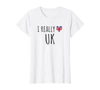 I Really Love Reino Unido Camiseta gráfica económica, Mujer, Blanco, XL