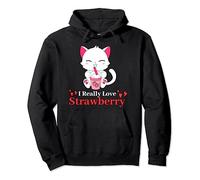 I really love Strawberry cute cat Sudadera con Capucha