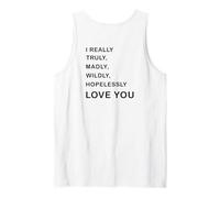 I Really, Truly,... Love You - Romantic Quote Design -Back Camiseta sin Mangas