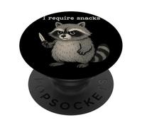 I Require Snacks Mapache Arte Gráfico Disfraz de Halloween PopSockets PopGrip Adhesivo