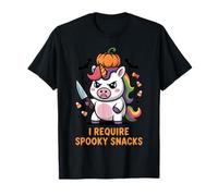 I Require Spooky Snacks Unicornio Enojado Halloween Camiseta