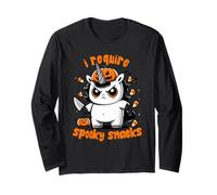 I Require Spooky Snacks Unicornio Enojado Halloween Manga Larga