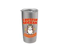 I Rescue Aegean Cat what's Your Superpower Funny Cats Lover Vaso térmico de acero inoxidable de doble pared