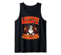 I Rescue Manx Cat What's Your Superpower Funny Cats Lover Camiseta sin Mangas