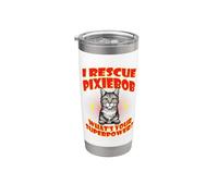 I Rescue Pixiebob Cat What's Your Superpower Cats Lover Vaso térmico de acero inoxidable de doble pared
