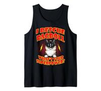 I Rescue Ragdoll Cat What's Your Superpower Funny Cats Lover Camiseta sin Mangas