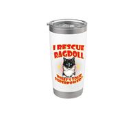 I Rescue Ragdoll Cat What's Your Superpower Funny Cats Lover Vaso térmico de acero inoxidable de doble pared