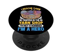 I Rescue Yarn atrapado en la tienda de hilos PopSockets PopGrip Adhesivo