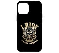 I Ride So I Don't Choke People - Alas de Motociclista, diseño de Calavera Carcasa para iPhone 12/12 Pro