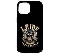 I Ride So I Don't Choke People - Alas de Motociclista, diseño de Calavera Carcasa para iPhone 15