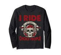 I Ride So I Dont Choke People Humor Biker Manga Larga