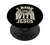 I Ride with Jesus PopSockets PopGrip Adhesivo