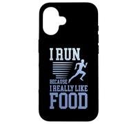 I Run Because I Really Like Food Funny Running Motivation- Carcasa para iPhone 16