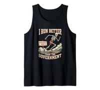 I Run Better Than The Government Running Skeleton Runner Camiseta sin Mangas
