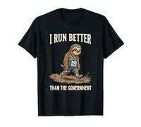 I Run Better Than The Government Sloth Runner Funny Running Camiseta