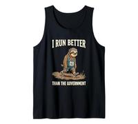 I Run Better Than The Government Sloth Runner Funny Running Camiseta sin Mangas
