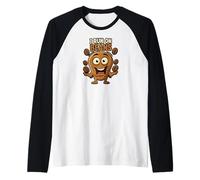 I Run On Beans Funny Coffee Lover Caffeine Design Camiseta Manga Raglan