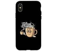 I Run On Caffeine & Cynicism Funny Coffee Lover Design Carcasa para iPhone X/XS