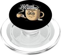 I Run On Caffeine & Cynicism Funny Coffee Lover Design PopSockets PopGrip para MagSafe