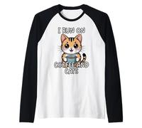 I Run On Coffee and Cats Camiseta Manga Raglan