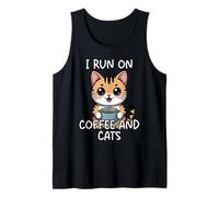I Run On Coffee and Cats Camiseta sin Mangas