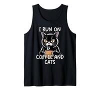 I Run On Coffee and Cats Camiseta sin Mangas