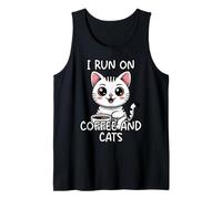 I Run On Coffee and Cats Camiseta sin Mangas