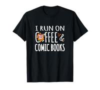 I Run On Coffee & Comic Books Collector Lector de novelas gráficas Camiseta