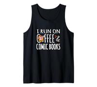 I Run On Coffee & Comic Books Collector Lector de novelas gráficas Camiseta sin Mangas