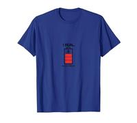 I Run out of Energy Funny Runner Batería Camiseta, Hombre, Azul Real, M