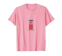 I Run out of Energy Funny Runner Batería Camiseta, Hombre, Rosado, XXL