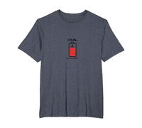 I Run out of Energy Funny Runner Batería Camiseta, Hombre Tallas Grandes, Azul Jaspeado, 2X Alto