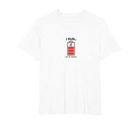 I Run out of Energy Funny Runner Batería Camiseta, Hombre Tallas Grandes, Blanco, 6X Alto