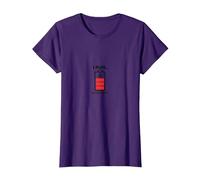 I Run out of Energy Funny Runner Batería Camiseta, Mujer, Morado, 3XL