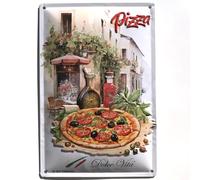 I&S/Colecciones Retro Placa de metal en relieve 30 x 20 cm Italian Pizza Producto con licencia oficial y/o diseño exclusivo