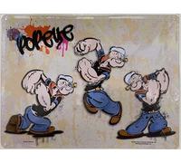 I&S/Colecciones Retro Placa de metal en relieve 30 x 20 cm Popeye Tag Producto con licencia oficial y/o diseño exclusivo