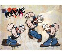 I&S/Colecciones Retro Placa de metal en relieve 40 x 30 cm Popeye Tag - Versión Horizonta Producto con licencia oficial y/o diseño exclusivo