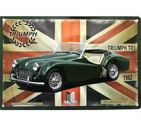 I&S/Colecciones Retro Placa de metal en relieve 40 x 30 cm Triumph TR3 Producto con licencia oficial y/o diseño exclusivo