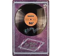 I&S/Las colecciones retro IETS19220RB - Placa metálica en relieve 30 x 20 cm vinilo años 80 - desing i&s Producto con licencia oficial y/o diseño exclusivo