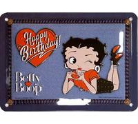 I&S/Las colecciones retro Placa de metal en relieve 20 x 15 cm Betty Boop Betty Boop Happy Birthday