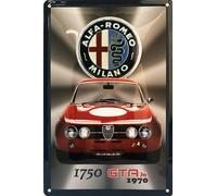 I&S/Las colecciones retro Placa de metal en relieve 30 x 20 cm Alfa Romeo ALFA GTAm 1750 Producto con licencia oficial y/o diseño exclusivo