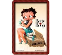 I&S/Las colecciones retro Placa de metal en relieve 30 x 20 cm Betty Boop Betty Boop PUPPY Producto con licencia oficial y/o diseño exclusivo