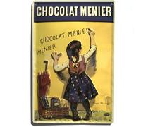 I&S/Las colecciones retro Placa de metal en relieve 30 x 20 cm Chocolate Menier Chocolate Menier Producto con licencia oficial y/o diseño exclusivo