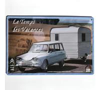 I&S/Las colecciones retro Placa de metal en relieve 30 x 20 cm Citroën El tiempo de las vacaciones. Producto con licencia oficial y/o diseño exclusivo