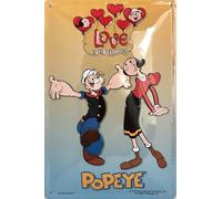 I&S/Las colecciones retro Placa de metal en relieve 30 x 20 cm Popeye & Olive Producto con licencia oficial y/o diseño exclusivo