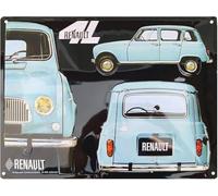 I&S/Las colecciones retro Placa de metal en relieve 30 x 20 cm Renault 4L Renault Producto con licencia oficial y/o diseño exclusivo