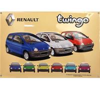 I&S/Las colecciones retro Placa de metal en relieve 30 x 20 cm Renault Twingo Renault Producto con licencia oficial y/o diseño exclusivo