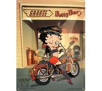 I&S/Las colecciones retro Placa de metal en relieve 40 x 30 cm Betty Boop Biker Producto con licencia oficial y/o diseño exclusivo