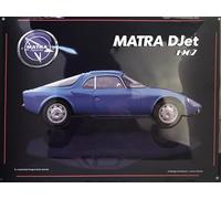 I&S/Las colecciones retro Placa de metal en relieve 40 x 30 cm Matra Matra Simca Djet 1967 Producto con licencia oficial y/o diseño exclusivo